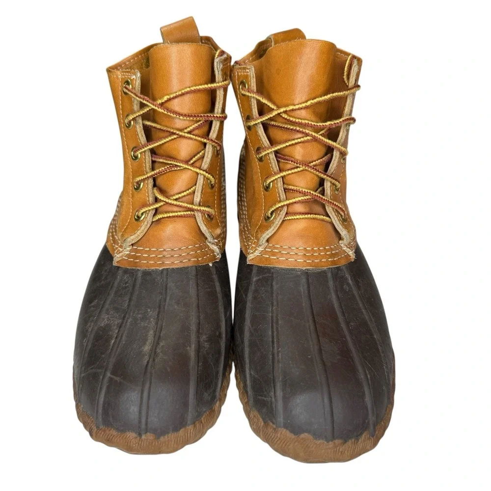 Vintage LL Bean Maine Hunting Shoe 70's‎ 80's USA Made Leather Brown Tan Size 8